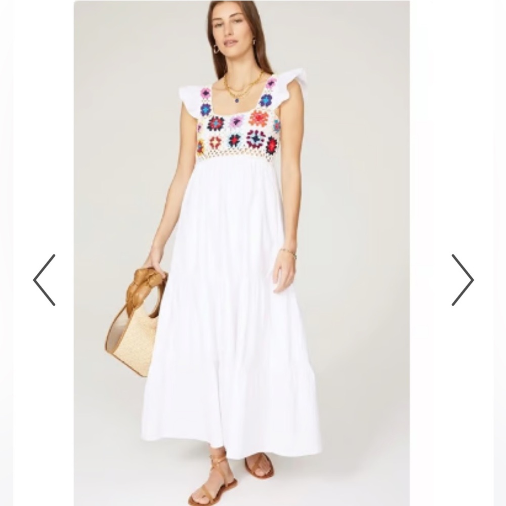 Boho Crochet Maxi Dress. Size small